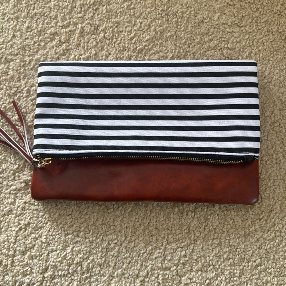 Brand new Black and white clutch